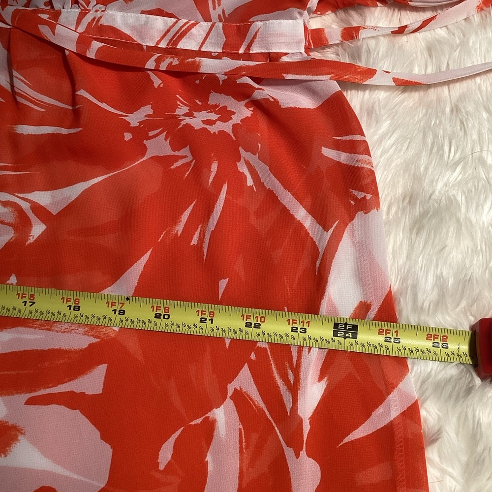 Nina Leonard Orange and White Floral Maxi Dress - Picture 9 of 16